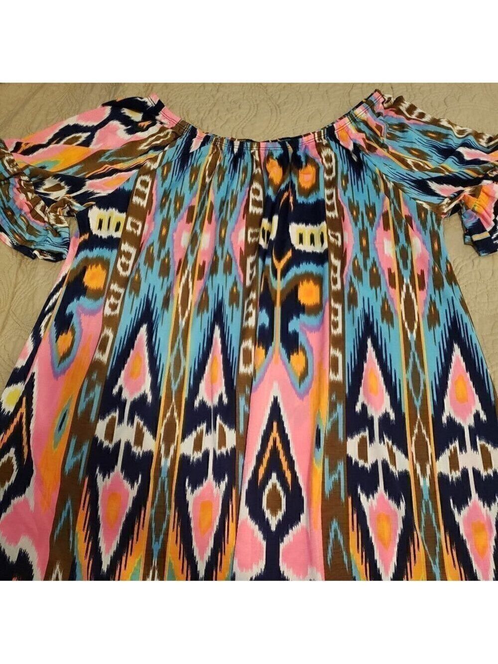 LOVELY J Aztec Print Tunic Dress